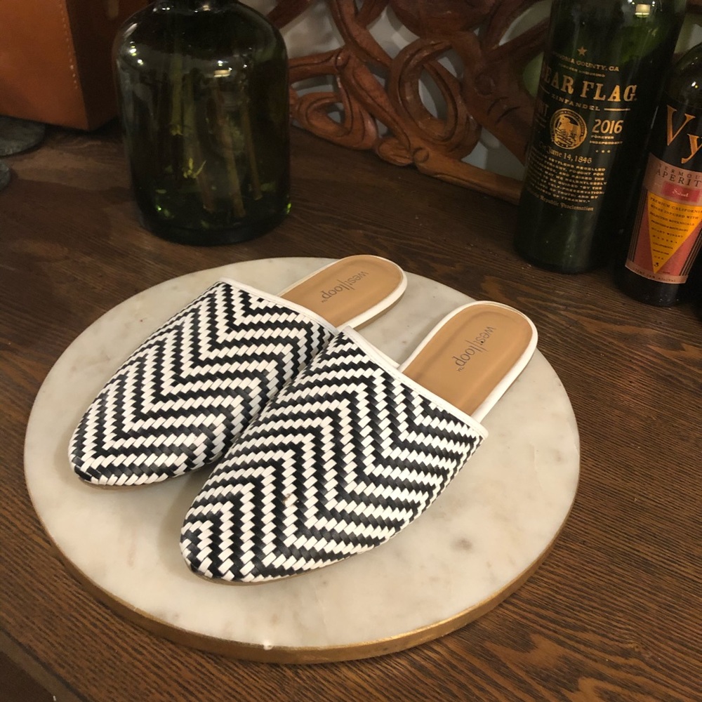 Black & White Chevron Mules